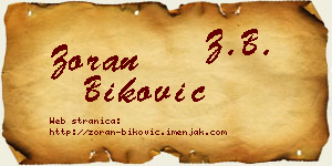 Zoran Biković vizit kartica
